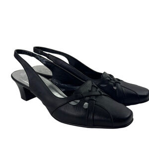 Rohde Elegant Black Slingback Kitten Heels size 38